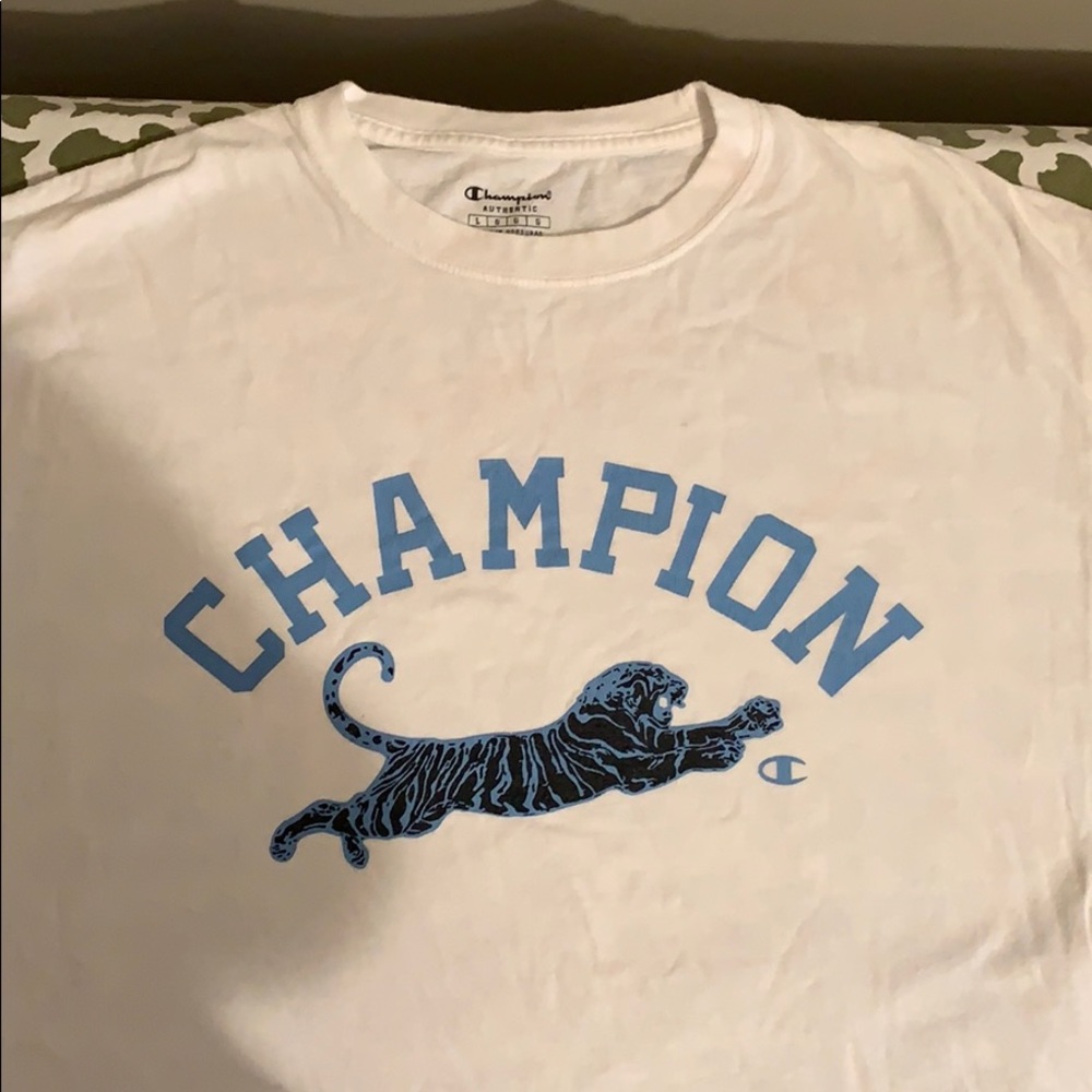 Mens Champion Authentic Tiger Carolina Blue Tee